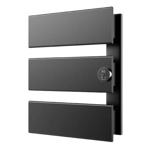 K&KALONZO Electric Towel Warmer, 18.35" W x 22.8" H Wall-Mounted Towel Heater with Built-in Timer, Waterproof Aluminum Towel Warmer for Bathroom, Support Plug-in and Hardwired, Black, K3-R-B