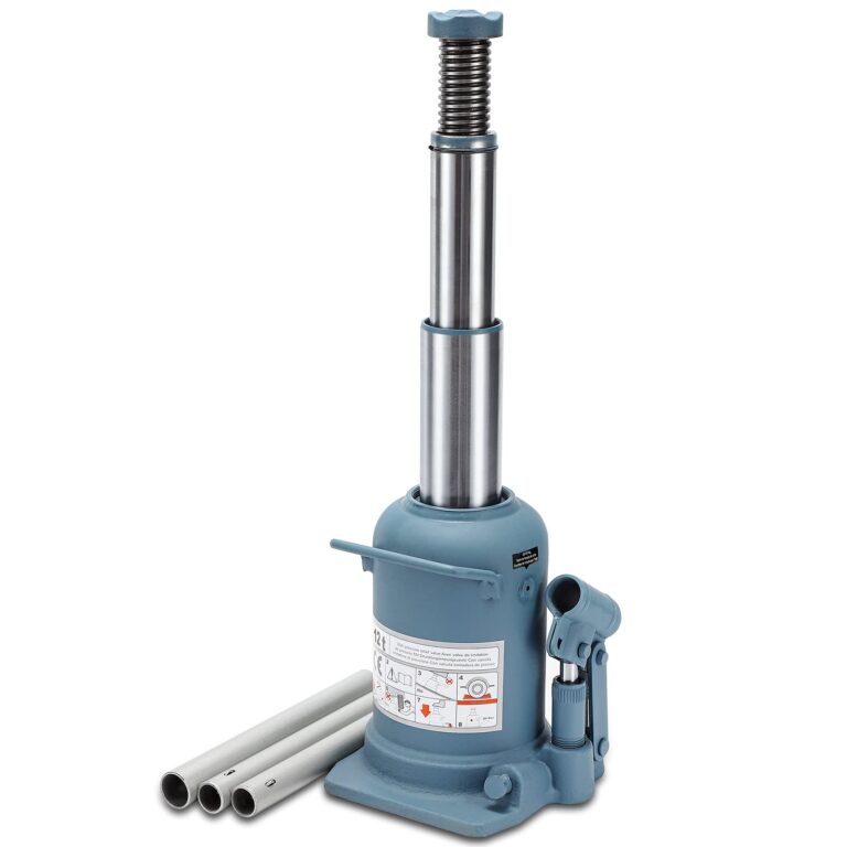 BAOSHISHAN 12 Ton High Lift Bottle Jack 9.25" to 23.23" Lifting Range Heavy Duty Double Ram Hydraulic Truck Jack Welded Jack