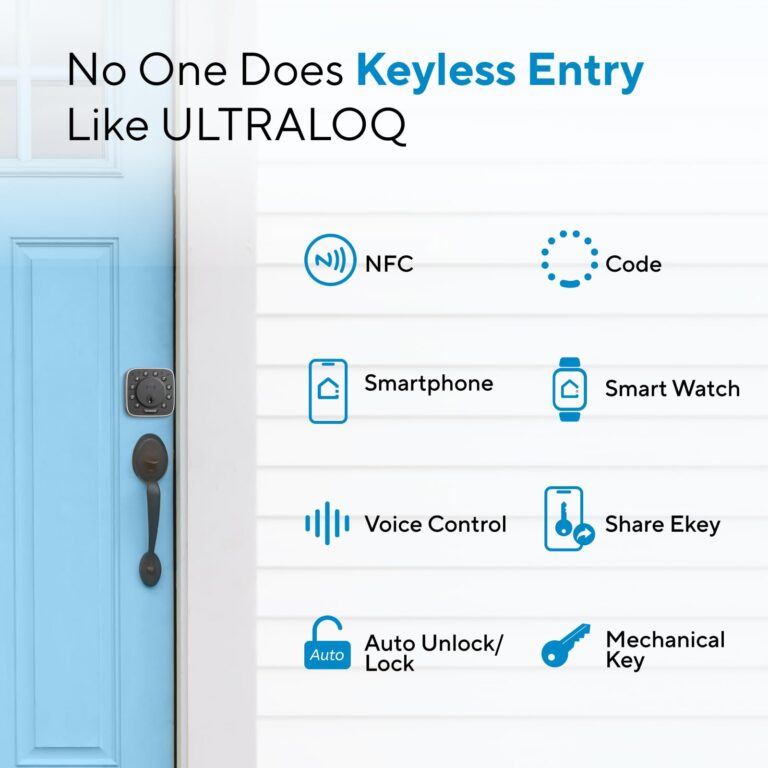 ULTRALOQ Bolt NFC Smart Lock, Built-in WiFi Keyless Entry Door Lock with Door Sensor, Smart WiFi Deadbolt, Smart Home Automation, 10 Months Battery, IP65 Waterproof - Image 4
