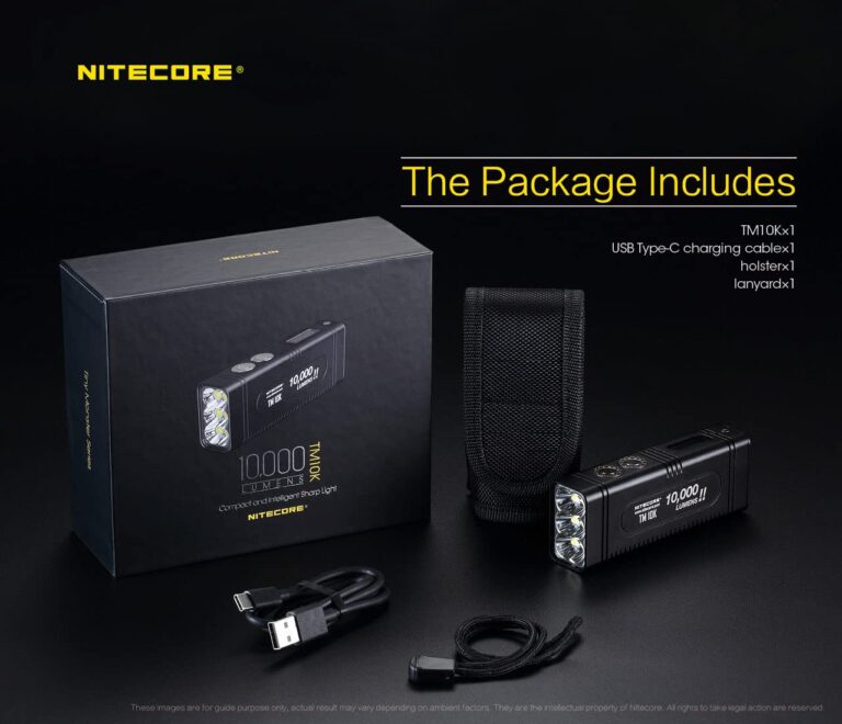 NITECORE TM10K TM10K Tiny Monster 10,000 Lumen Burst Rechargeable Flashlight, Black - Image 7