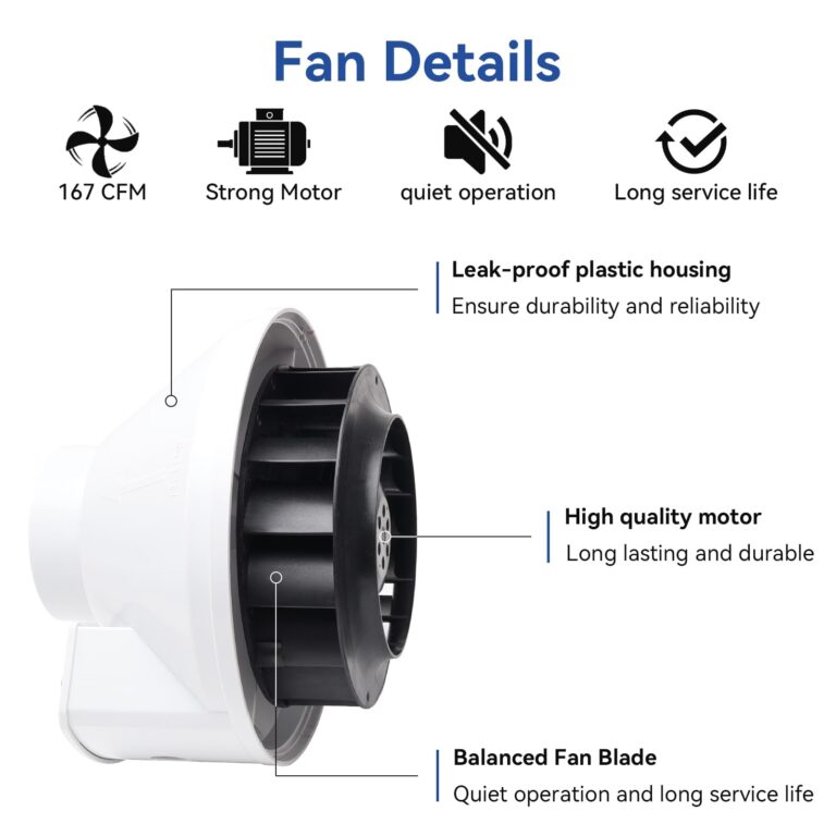 FixOasis Upgrade Dryer Booster Fan 4 Inch with Plug,Compatible with DBF 110 Vent Booster Fans Increase Exhaust Pressure, Faster Drying Clothes, Towels, Sheets, Etc. Dryer Vent Fan 167 CFM - Image 5