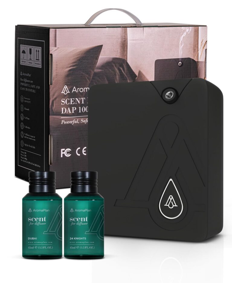 AromaPlan Bluetooth Smart Scent Air Machine for Home + 2 Fragrances– Smart Cold Air Technology, Hotel Collection Diffuser, Waterless Whole House Scent Diffuser with Top Picks Fragrance Kit, Black