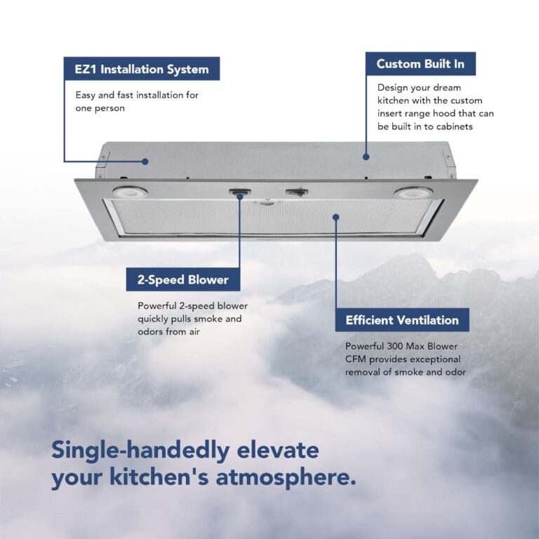 Broan-NuTone PM300SS Custom Power Pack Range Hood Insert with 2-Speed Exhaust Fan and Light, 300 Max Blower CFM, Stainless Steel, 21-Inch Built - Image 6