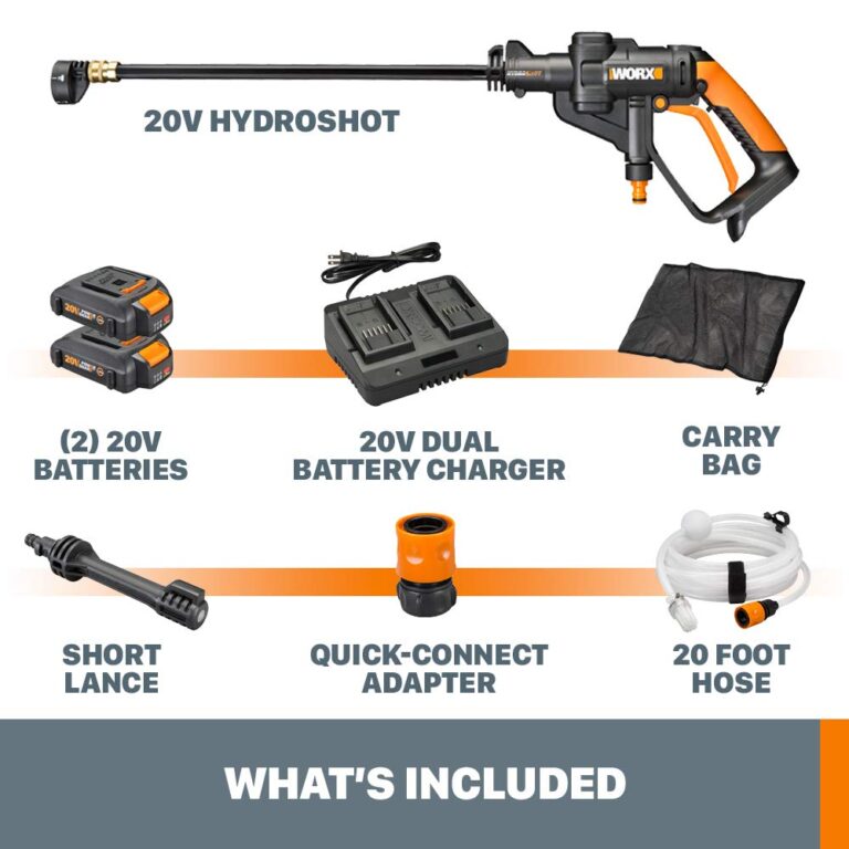 WORX WO7046 Hydroshot 20V PowerShare 2.0 Ah Portable Power Cleaner with 2 Batteries - Image 2