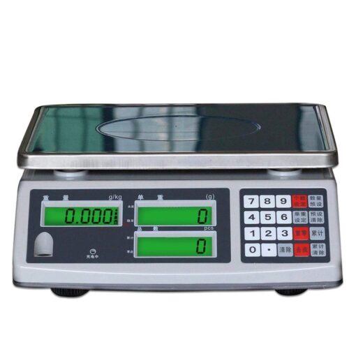 Digital Electronic Scale 30kg/0.1g - High Precision Stainless Steel with LCD Display for Price Computing Weighing in Commercial Shops and Industries - Ideal for Fruits