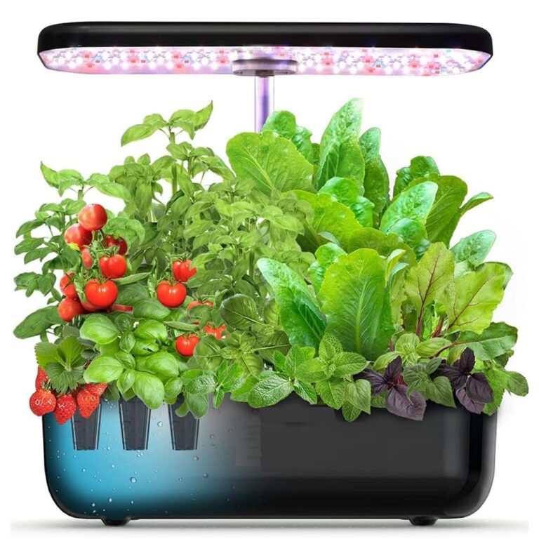 QAZWSXED Hydroponics Growing System, 12 Pods Indoor Herb Garden with Grow Light, Smart Garden Germination Kit, Automatic Timer & Height Adjustable, for Home Kitchen Gardening White