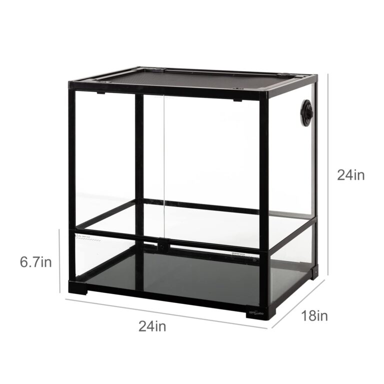 REPTIZOO 45 Gallon Glass Reptile Terrarium 24" x 18" x 24" Knock-Down Reptile Tank with Double Hinge Door and Top Screen Ventilation Easy Assembly Terrarium - Image 7