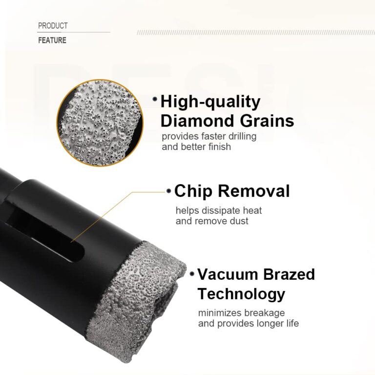 SHDIATOOL 6PCS Diamond Core Drill Bits Set for Porcelain Tile Granite Marble Stone Brick Vacuum Brazed Hole Saws 35 45 51 65 76 102mm - Image 3