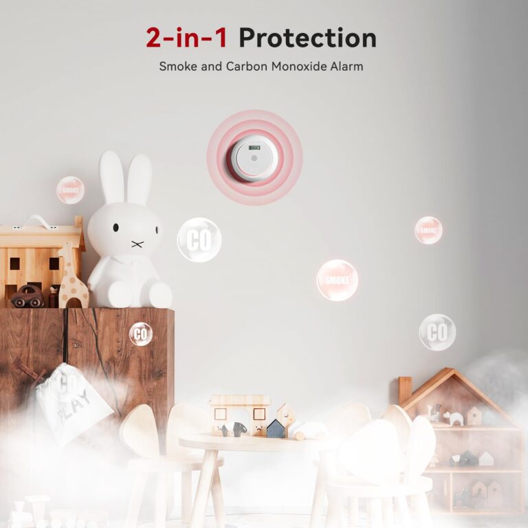 Siterlink Smoke and Carbon Monoxide Detector Combo with LCD Display, 2 in 1 Fire and CO Detector Alarm with LED Indicator & Test Button, Battery Operated, UL 217 & UL 2034 Standards, 5 Pack - Image 8