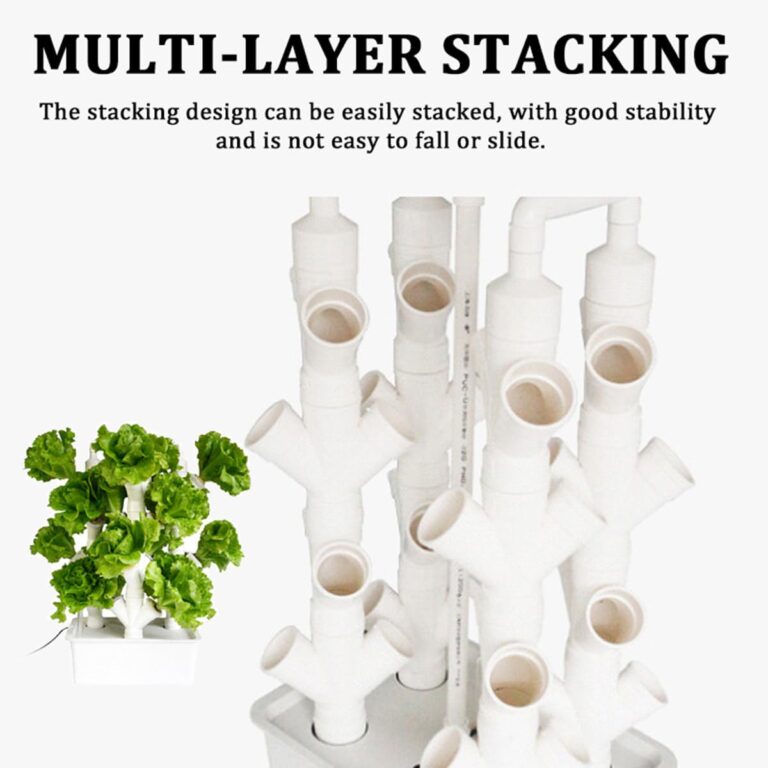 QZQHNYJ 16/24-Holes Hydroponics Growing System Vertical Garden Planter Indoor Smart Garden Kit with Pump and Movable Water Tank for Gardening Lover,24holes - Image 7