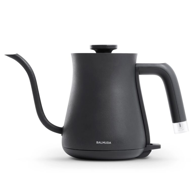 BALMUDA The Kettle | Electric Gooseneck Kettle | Lightweight | Stainless Steel | 0.6L (20fl oz) Capacity | Neon Light Indicator | Perfect for Tea and Coffee | US Version | Black