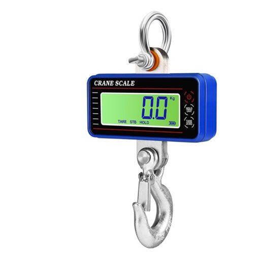 LIAMOS 1500kg/1000kg/500kg Digital Hanging Scale with 65ft Remote Control Heavy Duty Crane Scale Dimmable LCD Industrial Hook Scales,Electronic Hanging Scale(LCD 1500KG Blue)