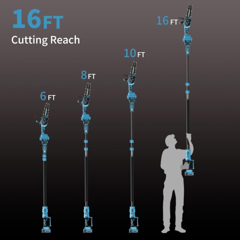 2-in-1 Cordless Pole Saw, 8 Inch Brushless Pole Chainsaws for Makita 18V Battery, 8 lb Lightweight, Auto Oiling, 14.8 FT MAX Extension Pole Saws for Tree Trimming - Image 3