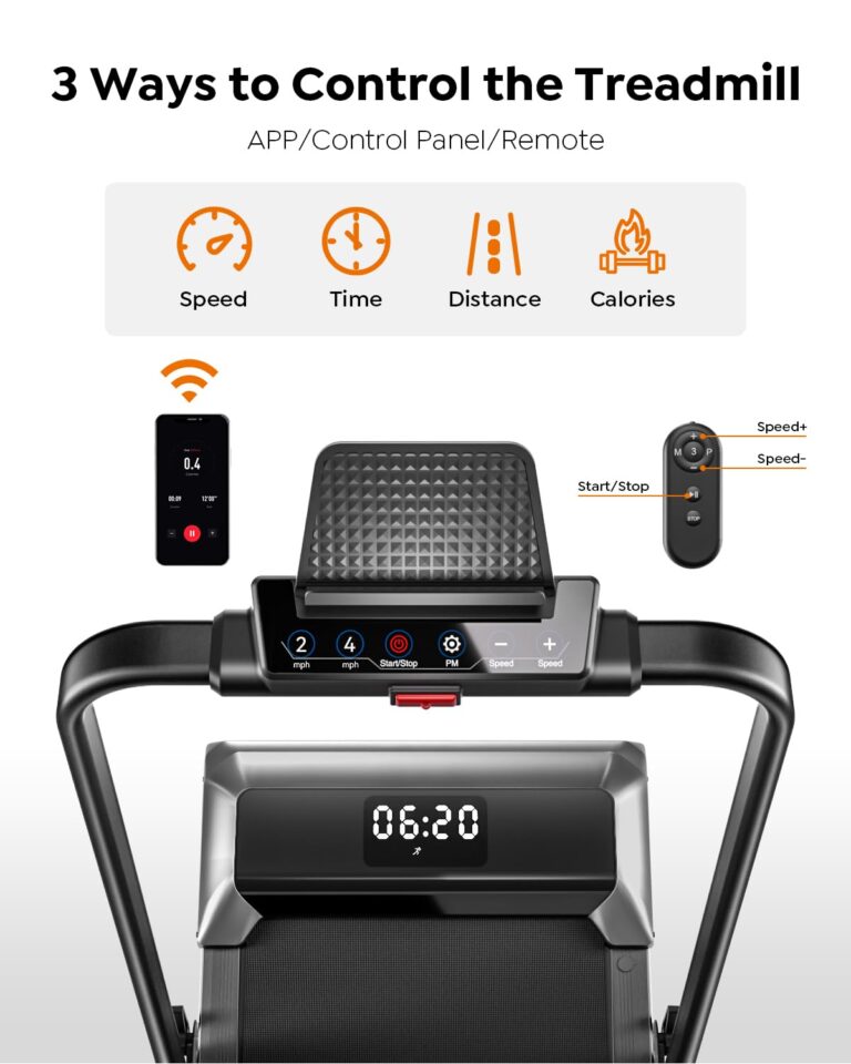 Acezoe Walking Pad Under Desk Treadmill with Incline, 2 in 1 Foldable Treadmills for Home Small Office, 300 lbs Capacity, Portable Compact Walking Treadmill with Remote Control, LED Display and Apps - Image 5
