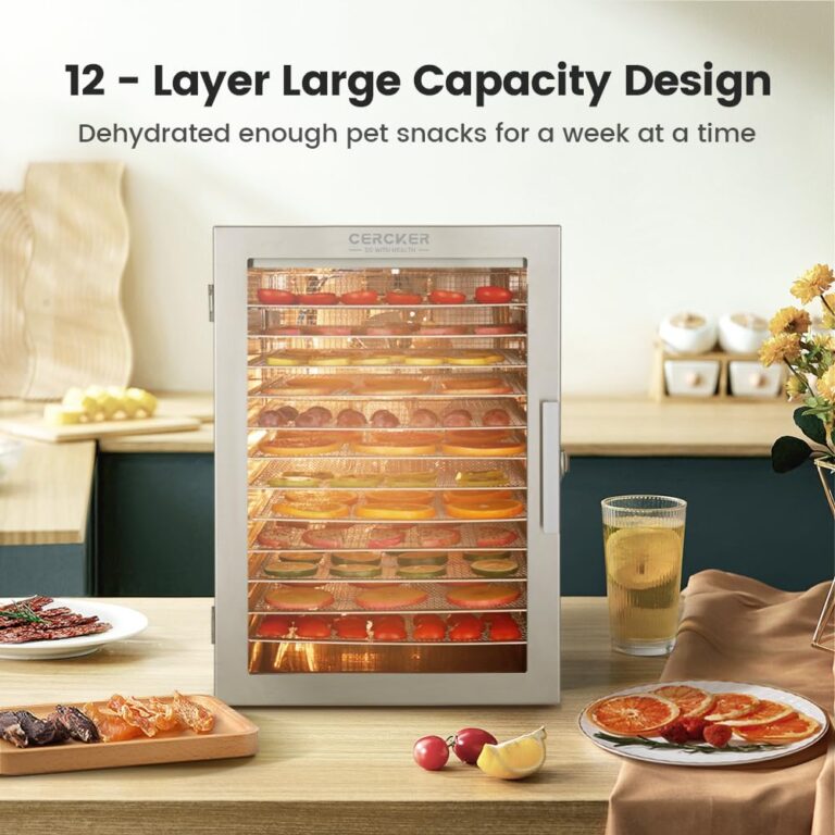 Food-Dehydrator Machine 12 Stainless Steel Trays, 10.9ft² Meat Dehydrator for Jerky, 800W Dryer for Herbs, 190ºF Temperature Control,24H Timer,Powerful Drying Capacity for Fruits,Yogurt - Image 7