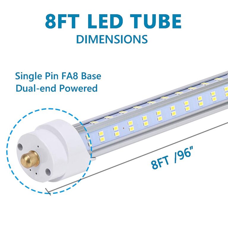 BSK.BESTKA (10-Pack),8 Foot LED Bulbs,120W 19000lm 6000K Cold White, Super Bright, T8 T10 T12 LED Tube Lights, V Shaped 8FT LED Tube Light 270 Angle,FA8 Single Pin LED Lights, Clear Cover - Image 5
