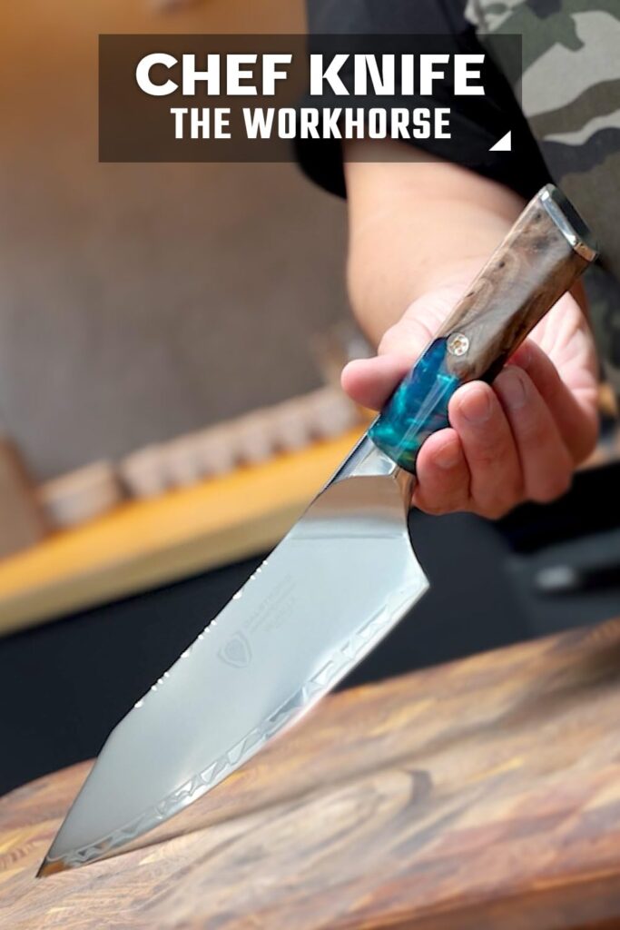 Dalstrong Chef Knife - 8 inch - Valhalla Series - Premium 9CR18MOV HC Steel - Celestial Resin & Wood Handle - Razor Sharp - Kitchen Cooking Chef's Knife - Leather Sheath - Image 9