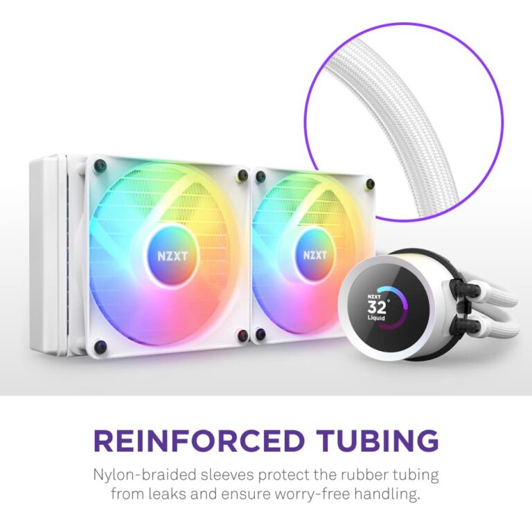 NZXT Kraken 240 RGB - 240mm AIO CPU Liquid Cooler - Customizable 1.54"" Square LCD Display for Images, Performance Metrics - High-Performance Pump - 2 x F120 RGB Core Fans - White - Image 3