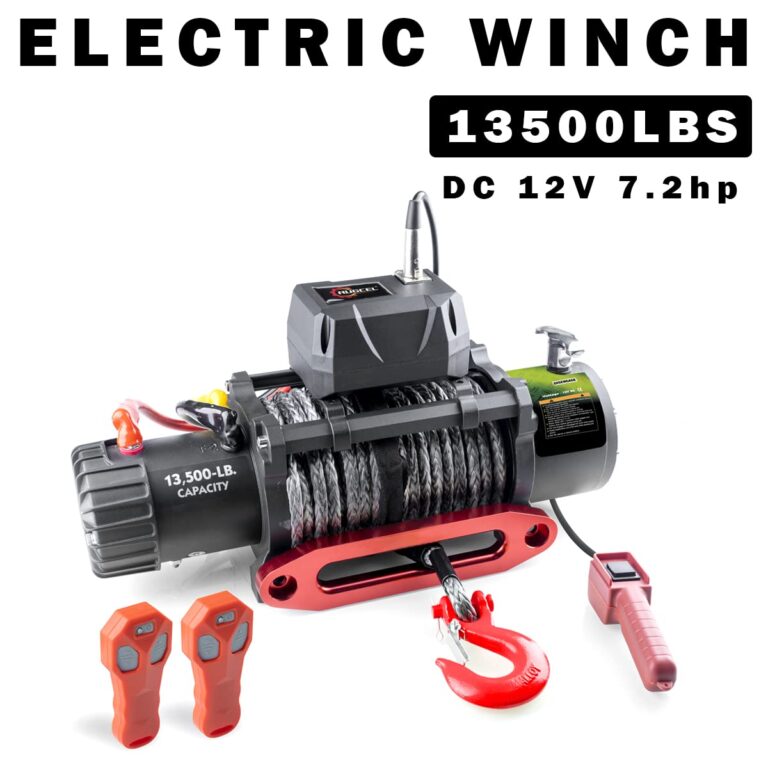 GRIPWAY 13500lb Waterproof Electric Black Synthetic Rope Winch with Hawse Fairlead, Infrared Remote Control and Wired Control - Image 6