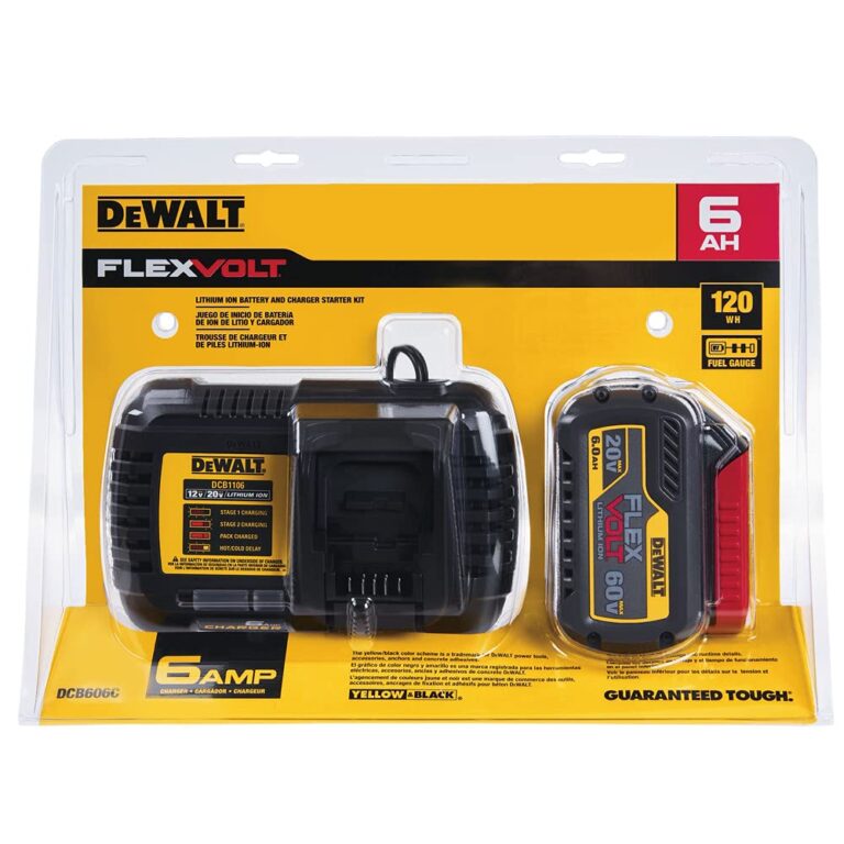 DEWALT FLEXVOLT 20V/60V MAX Battery and Charger Starter Kit, Lithium Ion (DCB606C) - Image 8