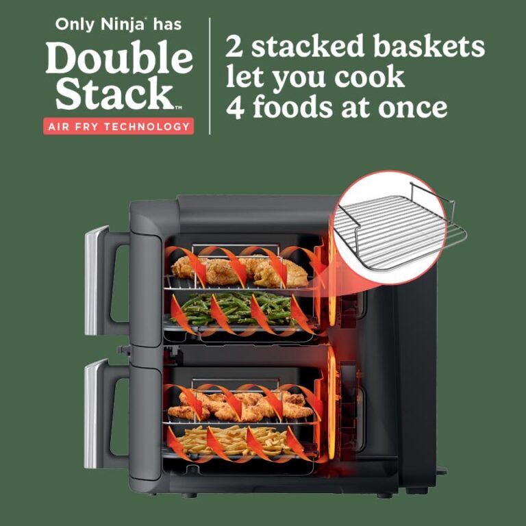 Ninja DoubleStack XL Smart 2-Basket Air Fryer, Smart Cook System, DoubleStack Technology Cook 4 Foods at Once, Space Saving Design, 10 QT, 6-in-1, Smart Finish & Match Cook, Air Fry, Broil, Bake SL451 - Image 18
