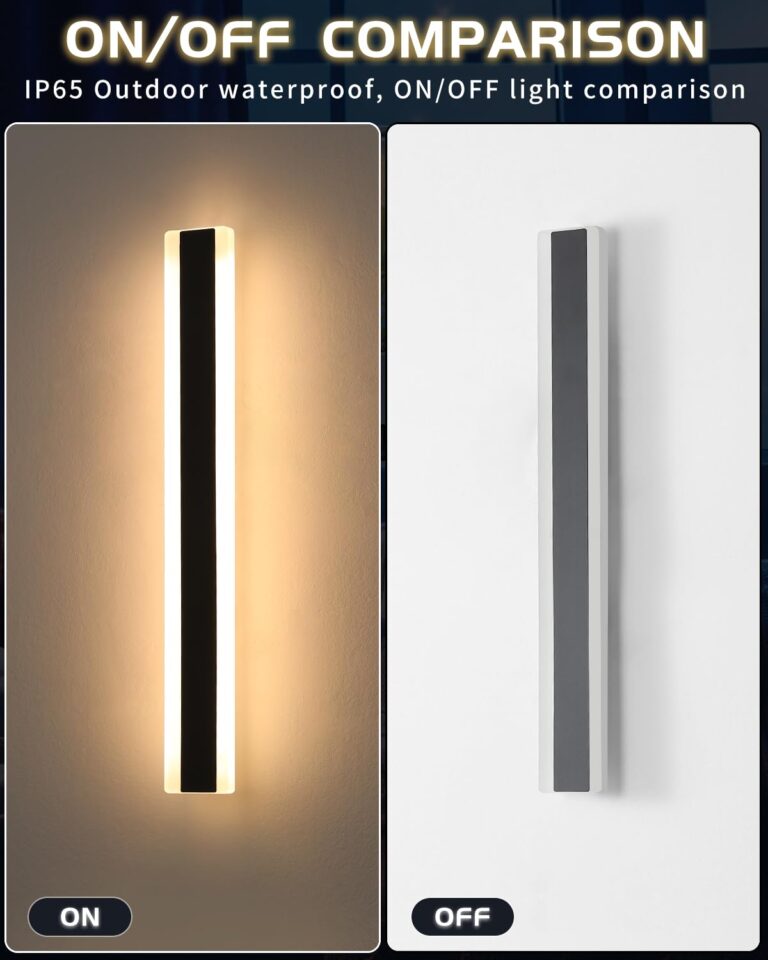 Mikeru 2pack 47.2inch Outdoor Wall Light Fixtures, 3000K Modern Outdoor Lights Exterior for House Ip65 Waterproof Rust Long LED Wall Light Fixtures Hardwire Wall Mount Exterior Lighting for Garage - Image 5