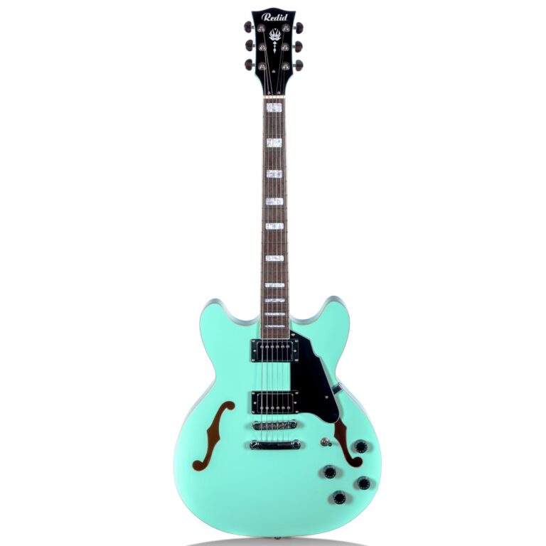 Redid Semi-Hollow Body Electric Guitar RD-100 Jazz Guitar with F-Hole,Maple neck,humbucker Pickups(Green)