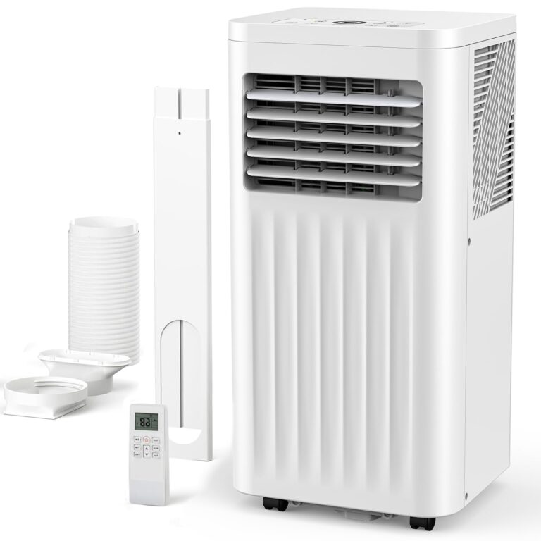 ZAFRO 8,000 BTU Portable Air Conditioners, 4 Modes Portable AC Unit with Fan & Dehumidifier & Sleep Mode with Fast Cooling/Energy Saving/Remote Control/24Hrs Timer/LED Display/Swivel Wheels