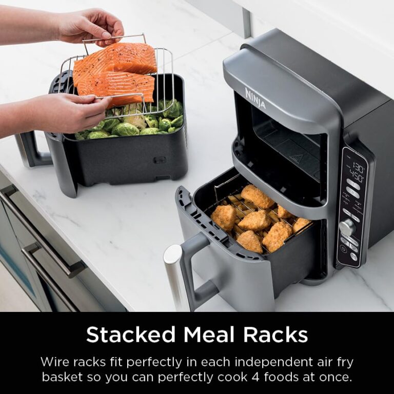 Ninja Air Fryer, 10QT DoubleStack XL 2-Basket, Compact Design, Cooks 5lb Whole Chicken, Feeds Up to 8 People, 6-in-1 Air Fryer, Roast, Bake & More, Easy to Clean, Dishwasher Safe Parts, Grey, SL401 - Image 12