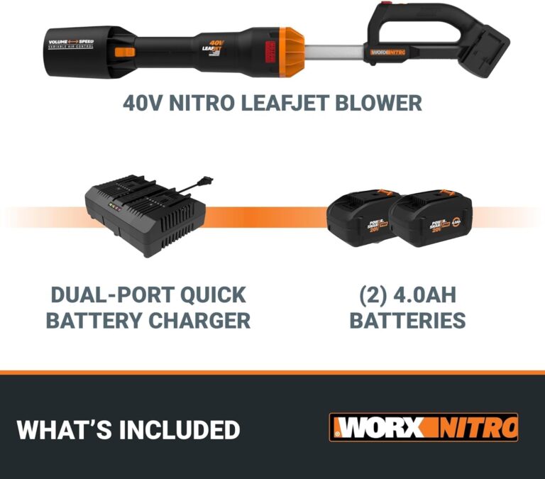 WORX Nitro 40V WG585 Leaf Blower Cordless with Battery & Charger, PowerShare, Blowers for Lawn Care Up to 165 MPH 620 CFM, Lightweight with High-Power Turbine Fan and Brushless Motor - Image 5