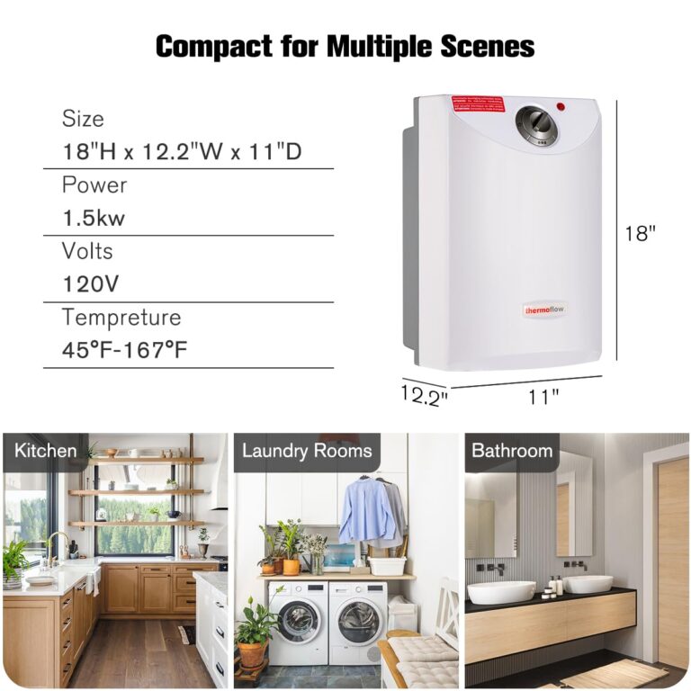 Thermoflow Electric Mini Tank Water Heater, 4.0 Gallon 120V Corded Under Sink Small Hot Water Heater for Point of Use Instant Hot Water - Image 3