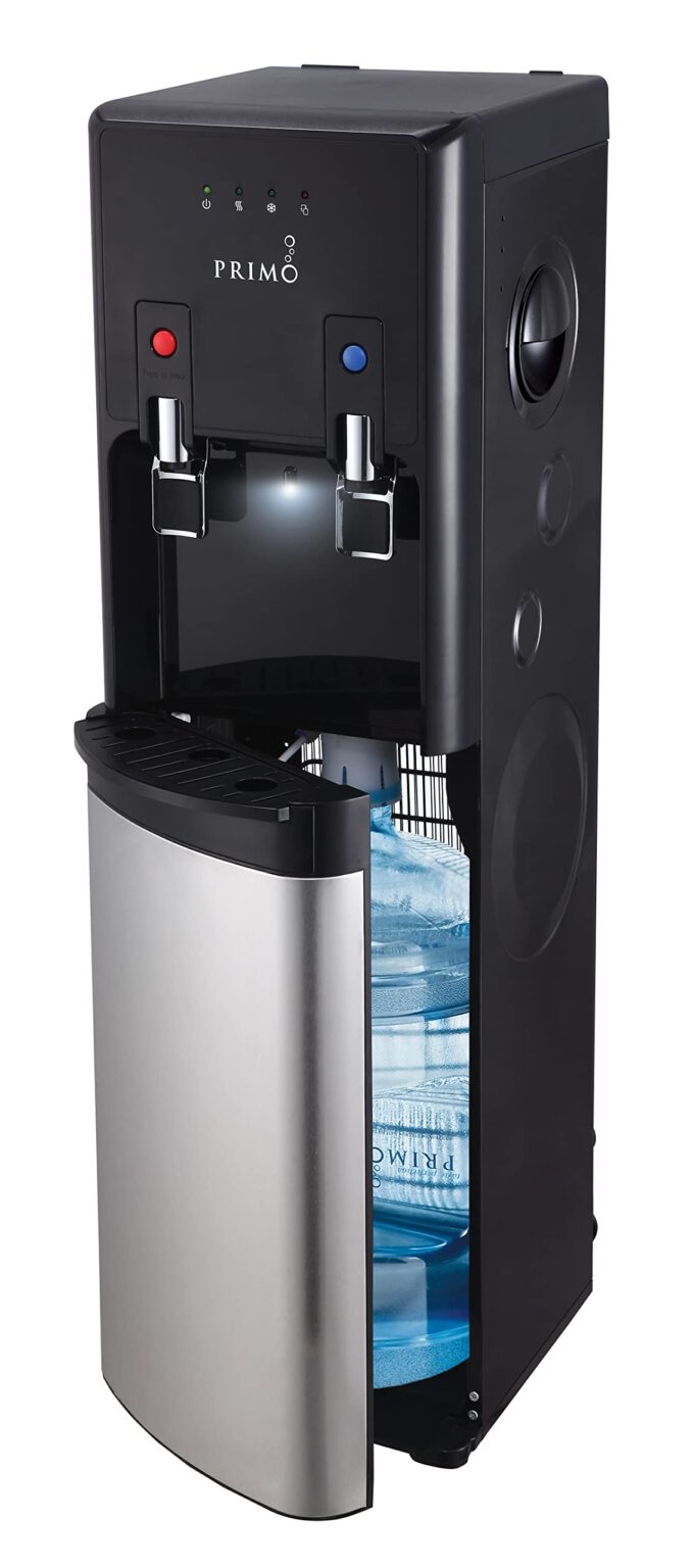 Primo Bottom-Loading Water Dispenser - 2 Temp (Hot-Cold) Water Cooler Water Dispenser for 5 Gallon Bottle w/Child-Resistant Safety Feature, Black and Stainless Steel - Image 3