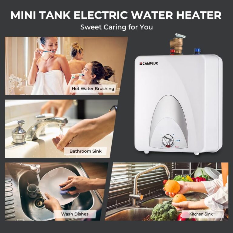 CAMPLUX Electric Mini Tank Water Heater 2.5 Gallons (ME25), Eliminate Time for Hot Water - Shelf, Wall or Floor Mounted - Image 6
