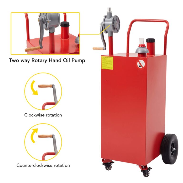 GarveeTech 40 Gallon Fuel Gas Caddy Tank Gasoline Diesel Can Hand Siphon Pump With Rolling Flat-Free Solid Rubber Wheels for Boat, Atv, Car, Motorcycle - Image 5