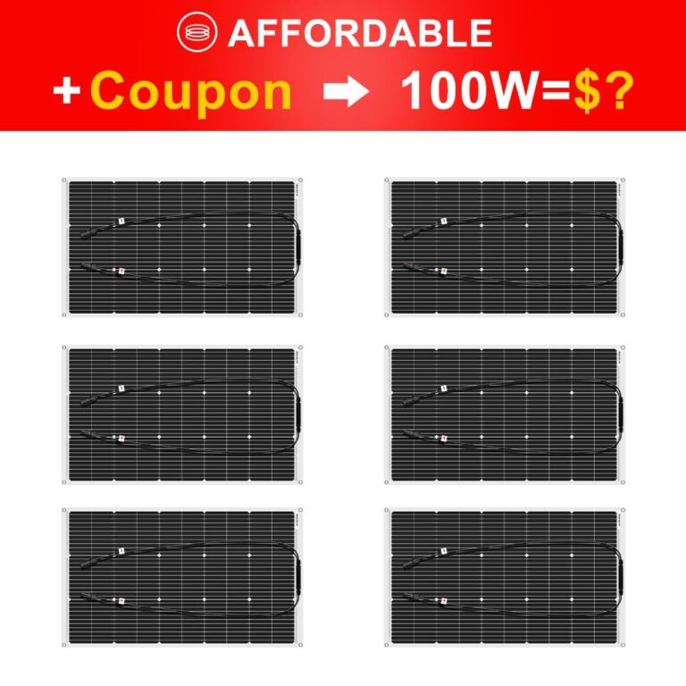 DOKIO Flexible Solar Panel 6x100w(600w) Semi-Flexible Bendable 12V Monocrystalline Off-Grid for RV Boat Cabin Van Car and Caravan RV Boat Camper……… - Image 2