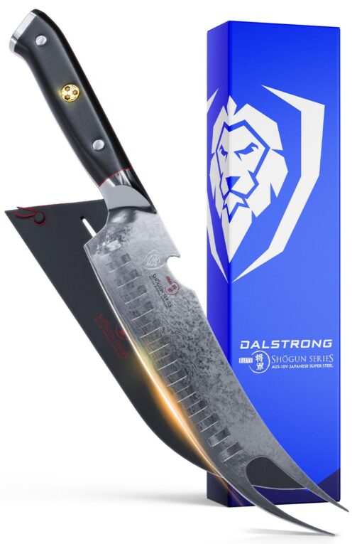 Dalstrong Pitmaster BBQ & Meat Knife - 8 inch - Shogun Series ELITE - Forked Tip & Bottle Opener - Japanese AUS-10V Super Steel Kitchen Knife - G10 Handle - Razor Sharp - w/Sheath