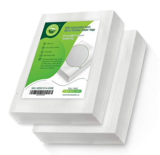 500 Pcs 5Mil 10” x 14" Gallon Food Sealer Commercial Food Grade BPA Free Vacuum Sealer Bags for your Cabela's Sealer, Food Saver Vacuum Sealer, Food Sealer Vacuum Sealer, Seal Vacuum A Meal, Weston Vacuum Sealer, Freezable, Microwave Safe, Sous Vide Cooki