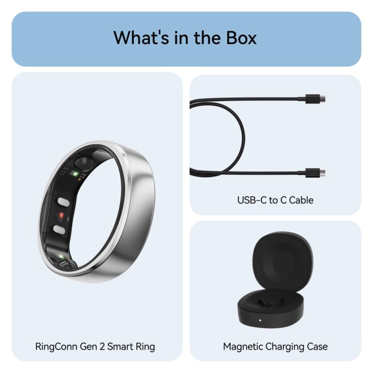 RingConn Gen 2, World’s First Smart Ring with Sleep Apnea Monitoring, No APP Subscription, 12-Day Battery Life, Stress/Heart Rate/Women's Health Tracker, Android & iOS Compatible (Silver, Size 10) - Image 2