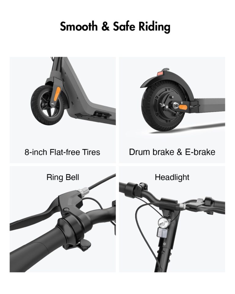 OKAI ES51 Electric Scooter - 15.5 Miles Range & 15 MPH, 500W Peak Motor, 8" Flat-Free Tires, Lightweight and Foldable Electric Scooter for Teens and Kids - Image 4