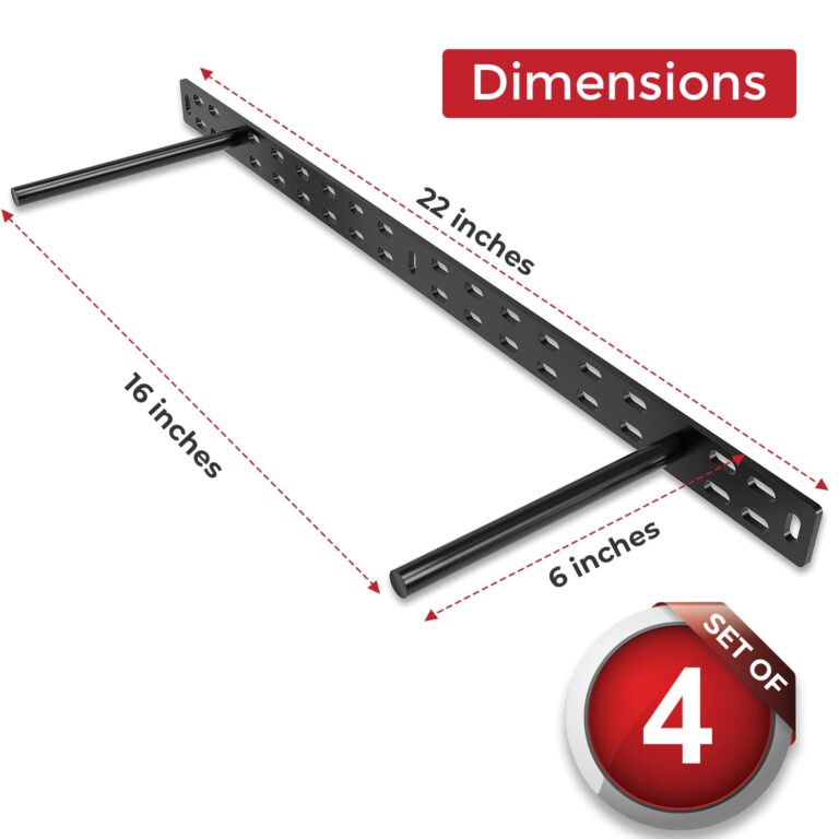 Hungsmart- 4 x 22 inch Heavy Duty Floating Shelf Bracket - Long Wall Shelves Support, Hidden Floating Shelf Hardware, Black Shelf Brackets, Perfect for Kitchen/Nursery/TV Wall Shelf Decor (6 inch rod) - Image 9
