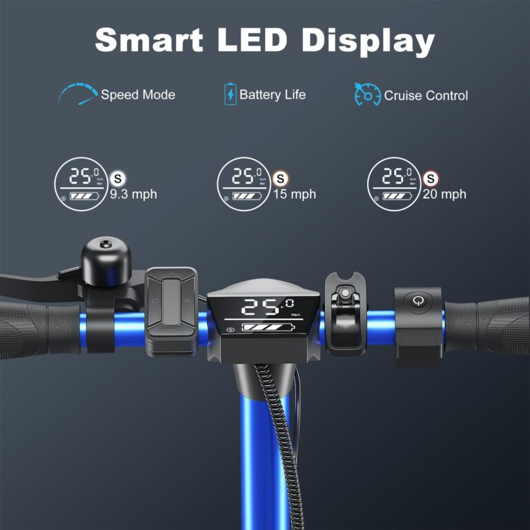 Caroma Electric Scooter Adults, 20 mph & 300 lbs, 350W Motor, 20 Miles Range & 20 Mph, 9" Solid Tires, Folding Motorized Scooter for Adults, App Control - Image 4