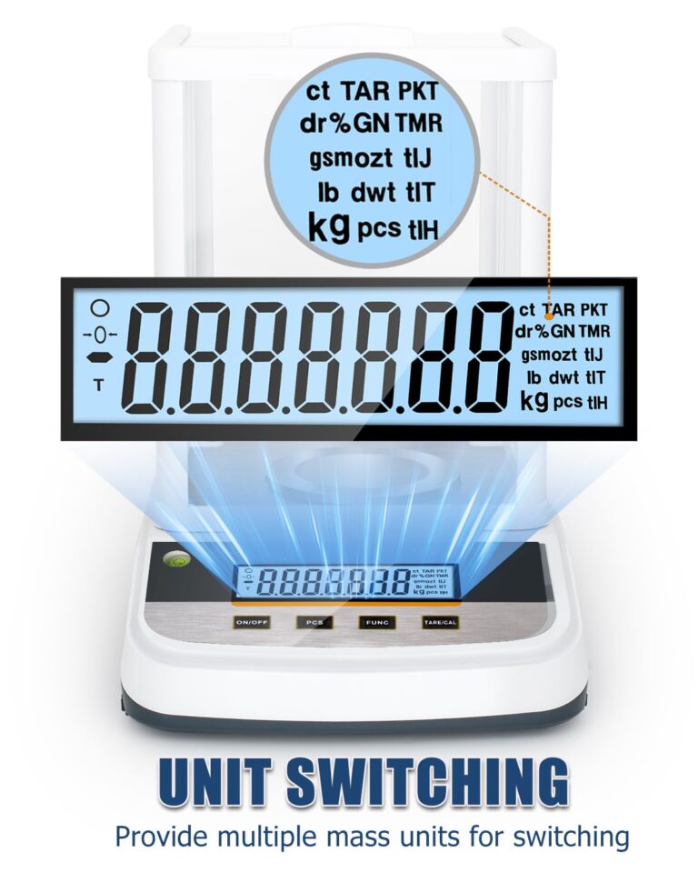 500g Analytical Lab Balance with 0.001g Ultra-Precision, Digital Scale Multi-Functional Units Plug-in Exclusive 500g Weight - Ideal for Laboratories, Research, Industrial, Kitchen, Food, Jewelry… - Image 3