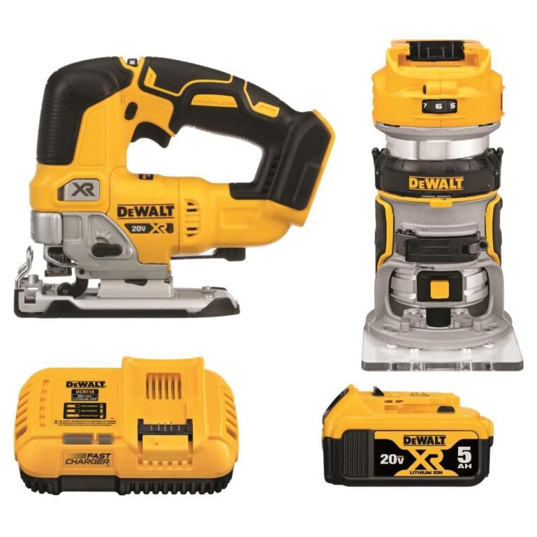 DEWALT 20V MAX Router Tool and Jig Saw, Cordless Woodworking 2-Tool Set with Battery and Charger (DCK201P1) - Image 4