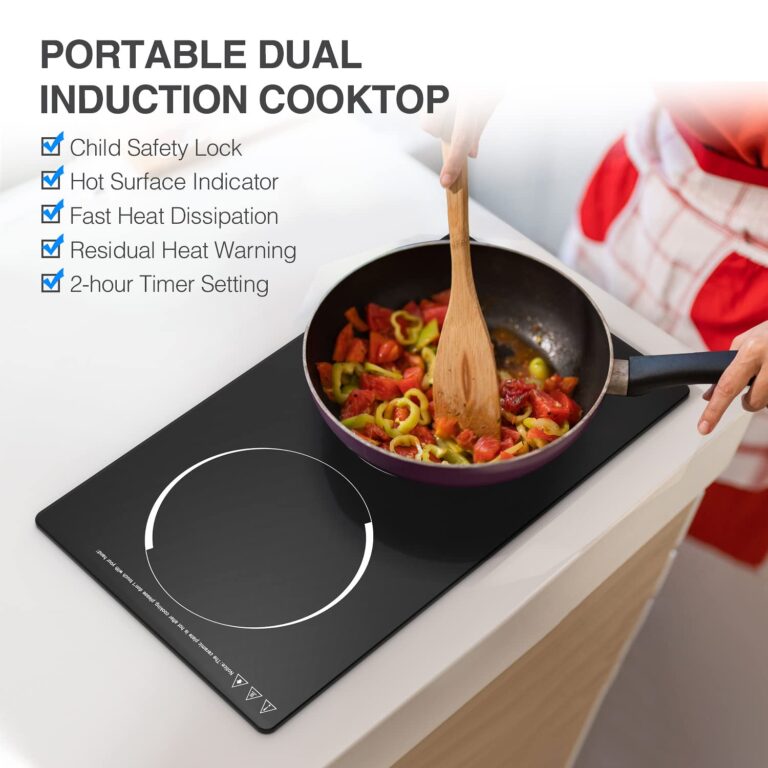Double Induction Cooktop, 2 Burners Induction Cooktop 110v, 12 inch Portable Electric Stove Top, Countertop and Built-in Plug in,9 Power Levels, Child Lock,120 Mins Timer - Image 5