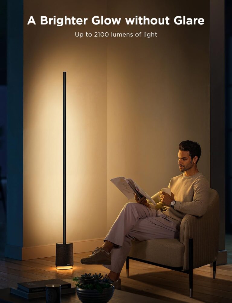 Govee Floor Lamp Pro, RGBIC LED Lamp with Bluetooth Speaker and White Noise, 2100 Lumens Standing Lamp, Works with Alexa, 16 Million Colors, Music Sync, Floor Lamp for Bedroom, Living Room, Black - Image 5