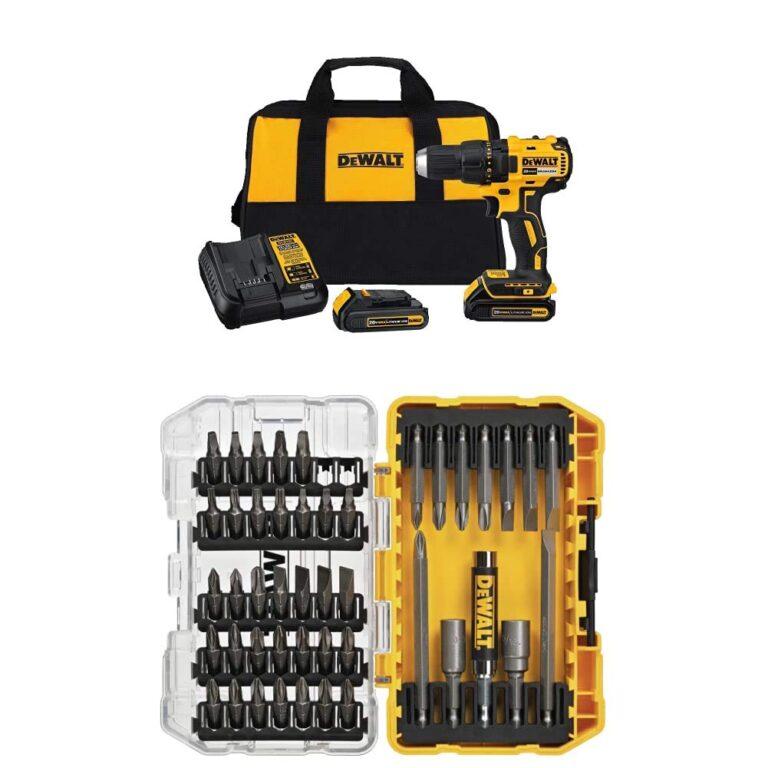DEWALT DW2166 45 Piece Screwdriving Set with Tough Case and DEWALT DCD777C2 20V Max Lithium-Ion Brushless Compact Drill Driver