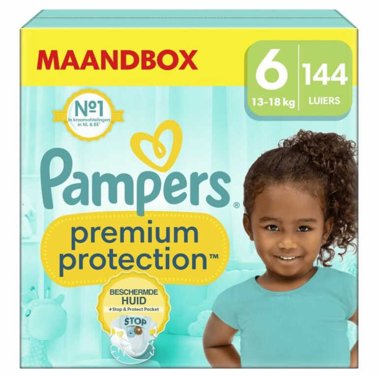 Pampers Premium Protection Size 6, x144 Nappies, 13kg+, Our N°1 for Comfort & Protection for Sensitive Skin
