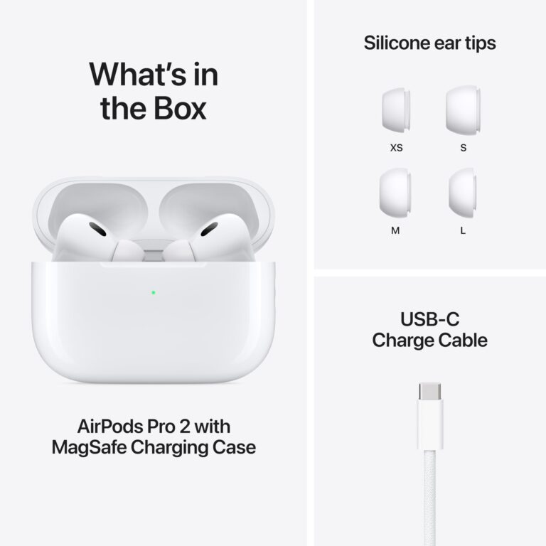 Apple AirPods Pro 2 Wireless Earbuds, Bluetooth Headphones, Active Noise Cancellation, Hearing Aid Feature, Transparency, Personalized Spatial Audio, High-Fidelity Sound, H2 Chip, USB-C Charging - Image 2