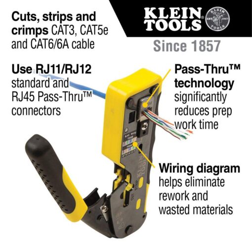 Klein Tools VDV500-920 Wire Tracer Tone Generator and Probe Kit & VDV501-851 Cable Tester Kit & VDV226-110 Ratcheting Modular Data Cable Crimper/Wire Stripper/Wire Cutter - Image 2