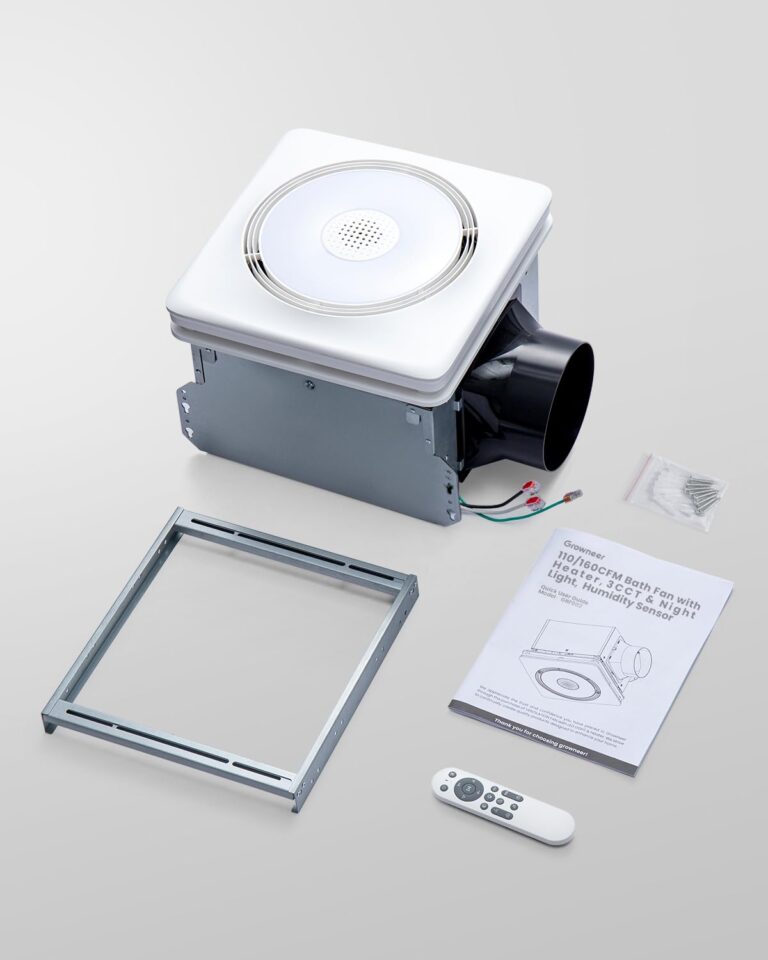 GROWNEER Bathroom Exhaust Fan with Light and Heater, 40W Bathroom Fan with Humidity Sensor, 110/160 CFM 1.0 Sone Exhaust Fan with Light, 1500lm LED Light 2700K/4000K/5000K & Nightlight, Remote - Image 2